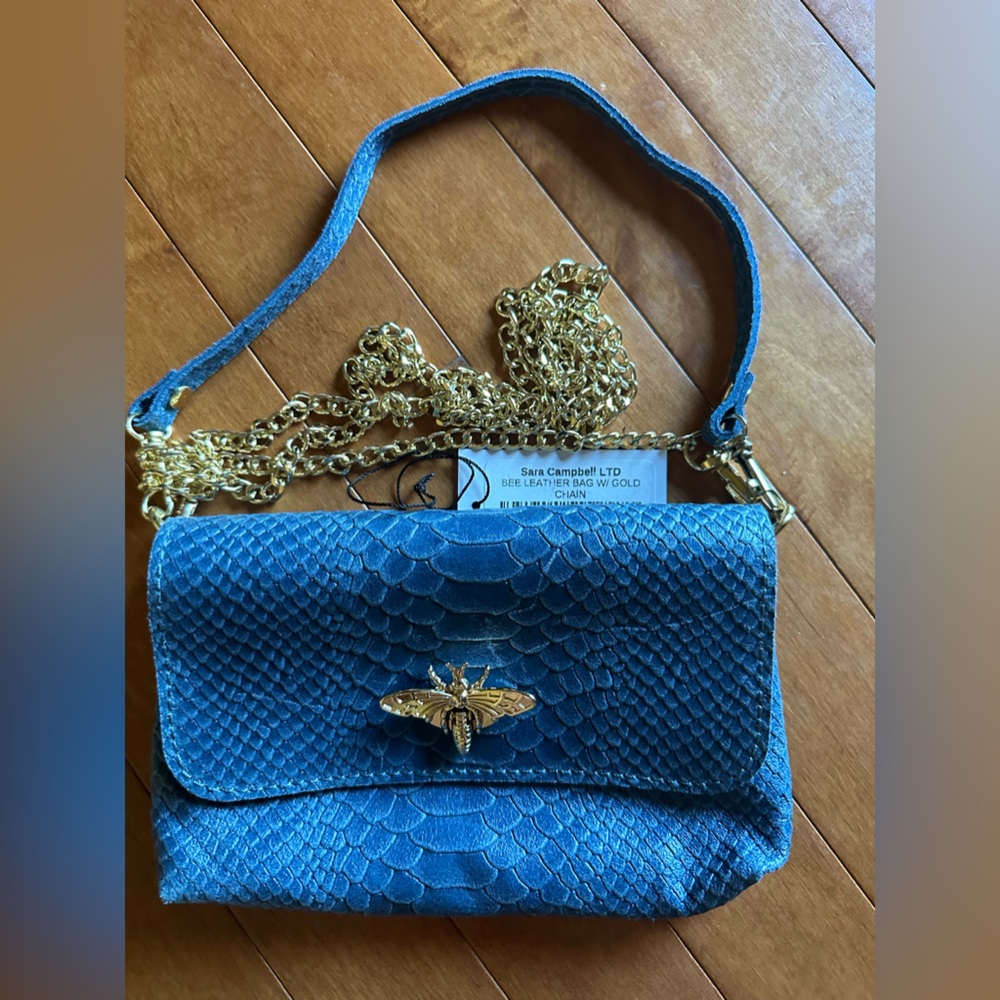 Embossed Leather Crossbody/ Clutch Bag - Made in Italy